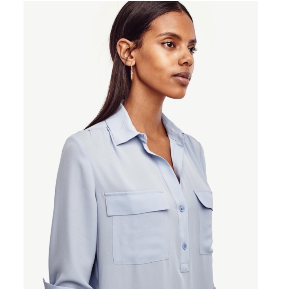 XSP light blue- Ann Taylor Camp Shirt